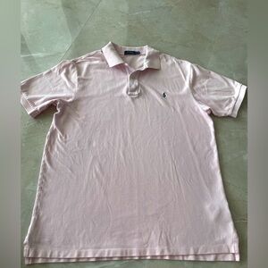 Ralph Lauren Men’s Polo Shirt Size XL Pink Short Sleeve Cotton 3 Button Collared
